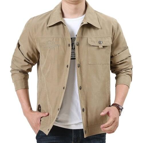 Brand New Business Casual Jacket Men Spring Military Cotton Windbreaker Mens Jackets and Coats High Quality Bomber Jacket M-4XL