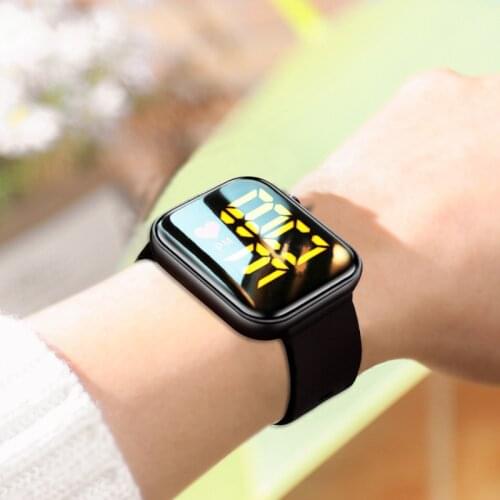 New Square LED Children Watches Girls Rubber Strap Sport Digital Kids watch Ladies Electronic Clock reloj infantil