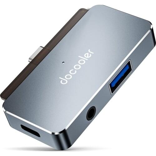 Docooler Aluminum Alloy Hub 4-in-1 Type-C Hub Type-C to USB3.0 HD Audio Compatible with iPad Pro Type-C Phone Tablet Laptop