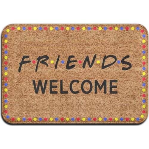 Friends Welcome Vintage 15.7 X 23.6 In Absorbent Non Slip Floor Rug Coral Carpet