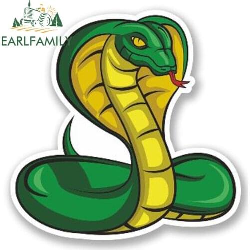 EARLFAMILY 13cm x 11cm Car Sticker Snake Vinyl Sticker Laptop Travel Luggage Cartoon Decal Waterproof Car Accessories