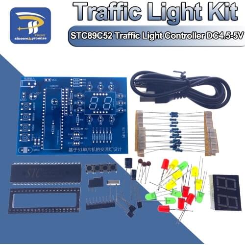 MHT5 Traffic Light Controller Electronic DIY Kit Electromechanical Skills Training Contest STC89C52 51 Single-Chip Microcomputer