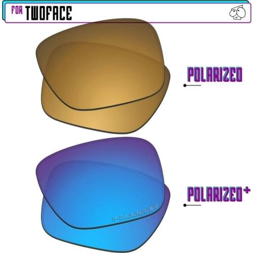 EZReplace Polarized Replacement Lenses for - Oakley TwoFace Sunglasses - BlueP Plus-GunmetalP