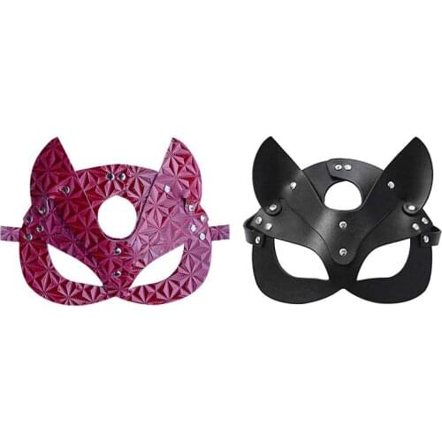 Fetish sexy toys sex mask Half Mask Party BDSM Cosplay Punk collar slave Props Latex SM Mask Adult Play Masks Adult Games