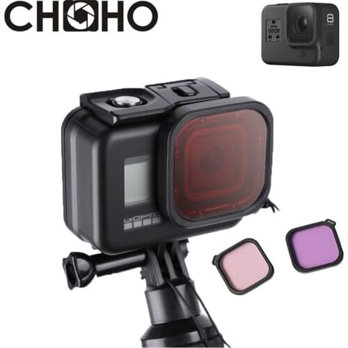 Diving Filter For Gopro 8 Black waterproof Case Underwater Housing Dive Filtors Red Pink For Go Pro Hero 8 Black Accessories