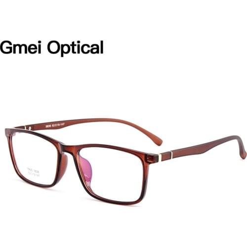 Gmei Optical Ultralight TR90 Full Rim Womens Optical Eyeglasses Frames Mens Plastic Myopia Eyewear 3 Colors Optional M3838