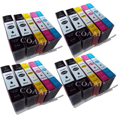 20 Compatible 564XL Ink Cartridge for HP 564 XL Photosmart 5510 5515 5520 B8550 B8553 C6300 C6380 D5460 B109a Printer With Chip
