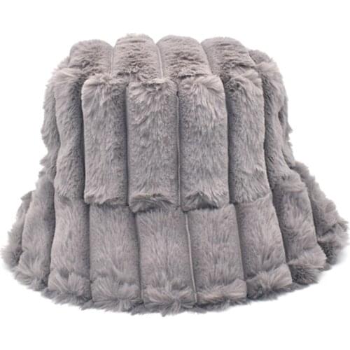 MIACAWOR New Winter Bucket Hat Women Faux Fur Fisherman Hats Men Fashion Warm Panama Cap Outdoor Vacation ski Gorras M134