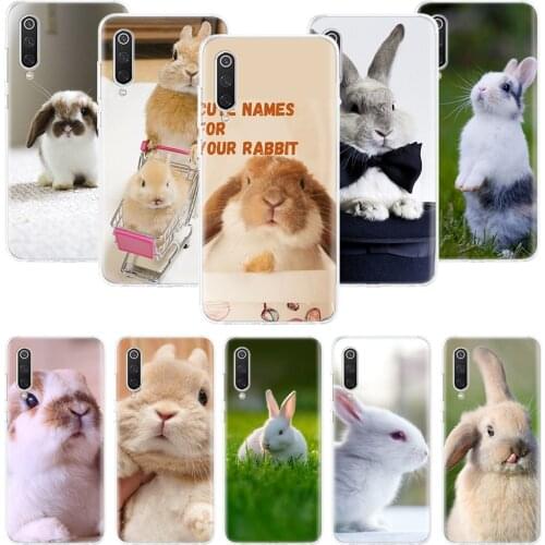 Cute Animal Rabbit Phone Case For Xiaomi Mi Note 10 11 9 8 10T 9T CC9 A1 A2 A3 5X 6X Pocophone F1 X3 F2 Pro Lite Coque Cover