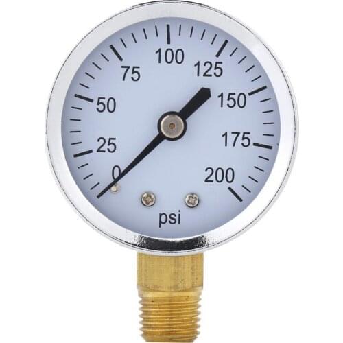 Metal Pressure Gauge For Fuel Air Oil Liquid Water 0-200psi 1/4 NPT Thread Mount Hydraulic Pressure Gauge Meter Measuring Tool