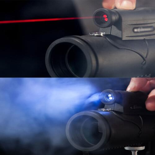 High Power Monocular Zoom 12x50 BAK4 Prism Telescope Night Vision Binocular Hunting Scopes Spyglass With Laser Light Hiking Gear