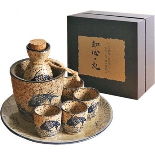 Japanese Creative Round Mini Sake Cups Set Personalized Birthday Gift Set Collection Design Petaca Pulsera Drinkware EC50JJ