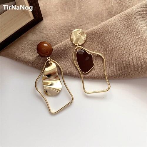 Shamir Irregular Geometry Statement Earrings Drip Asymmetry Simple Stud earrings Fashion Jewelry, Wedding Accessories