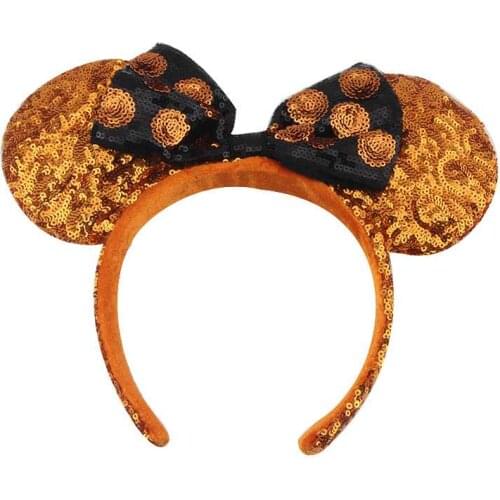New Halloween pumpkin style Sequins EARS COSTUME Cosplay Plush Adult/Kids Headband Gift