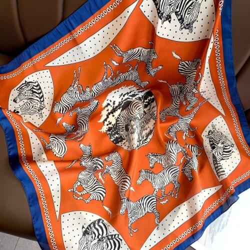 New fashion sense small square scarf female horse printed multifunctional Decorative summer sunscreen scarf Headband tyin