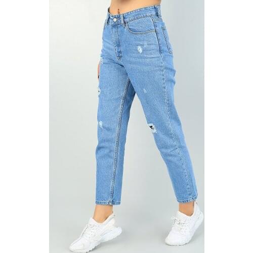 NEW SEASON FASHION TREND BLUE TEAR MOM LADIES JEANS PANTS