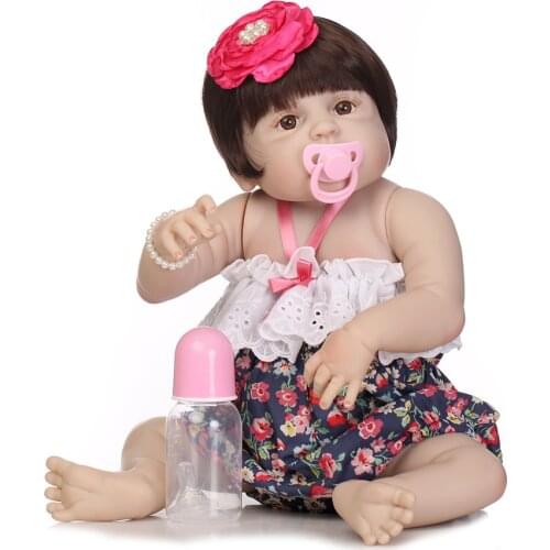 New Style 23'' Realistic Princess Reborn Girl Doll Wholesale Full Silicone Body Wig Hair Alive Baby Doll Toy Kids Holiday Gifts