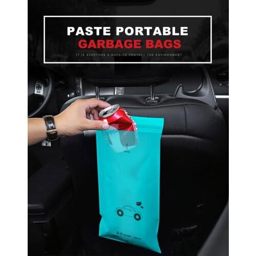 5pcs/lot Kitchen Disposable Trash Bag Portable Car Auto Self-Adhesive Garbage Bags Office Garbage Disposal Organizer