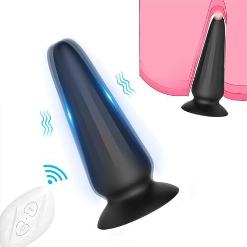 Huge Vibarting Anal Plug 10 Frequency Wireless Remote Control Wearable Suction Cup Pointed Butt Plug Prostate Massage Sex Toys
