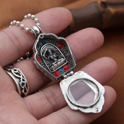 Factory Wholesale S925 Sterling Silver Ornaments Vintage Thai Silver National Style Elephants God Buddha Men And Women Pendant