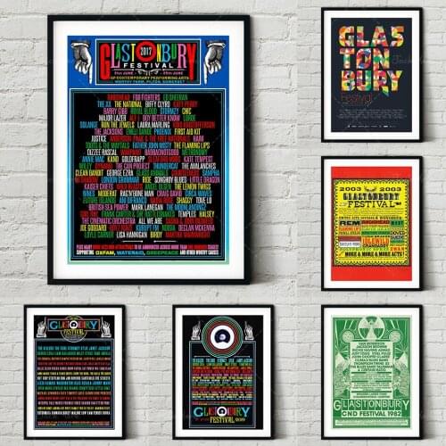 Glastonbury Festival Line Up Poster - Wall Art Print Photo