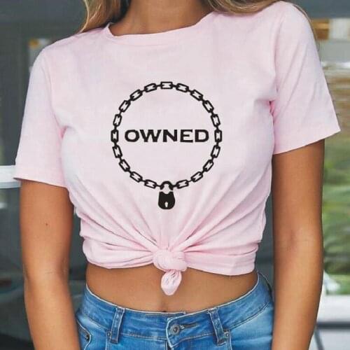 Owned Harajuku T-shirt Women 2021 Summer Short Sleeve Loose Cotton Tee Shirt Femme Tumblr Tshirt Women Tops