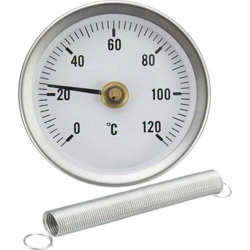 63mm 0-120 Centigrade Clip-on Pipe Dial Thermometer Metal Temperature Temp Gauge With Spring Термометр Цифровой