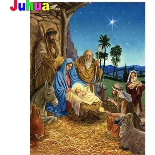 Religion Jesus born 5d diy diamond painting mosaic diamond stitch full drill religious diamond embroidery gift home decor