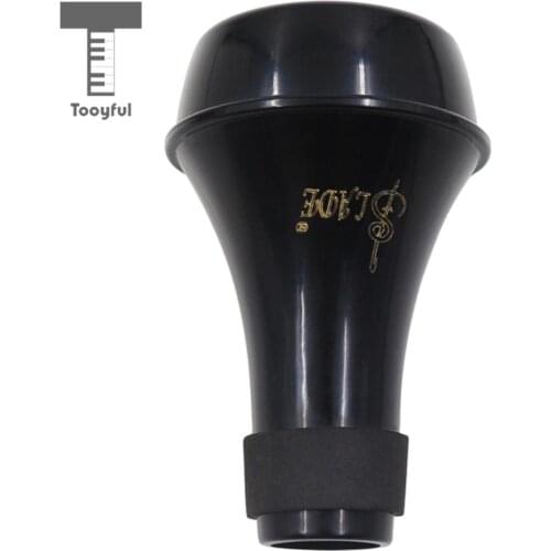 Tooyful Practice Trumpet Straight Mute Plastic for Musical Instrument Silencer Black