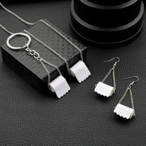 Creative Toliet Roll Paper Necklace for Women Pendant Choker Jewellery Necklaces for Teen Girls