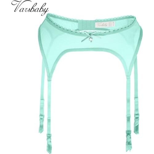 Varsbaby Mint Green Sexy Transparent Garter S M L XL XXL Women Multi-color Belt