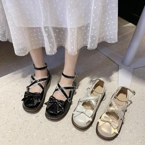 Japanese Original Lolita Shoes Womens 2020 Summer New Round Head Lace Cute Student Jk Shoes Kawaii Lolita Shoes