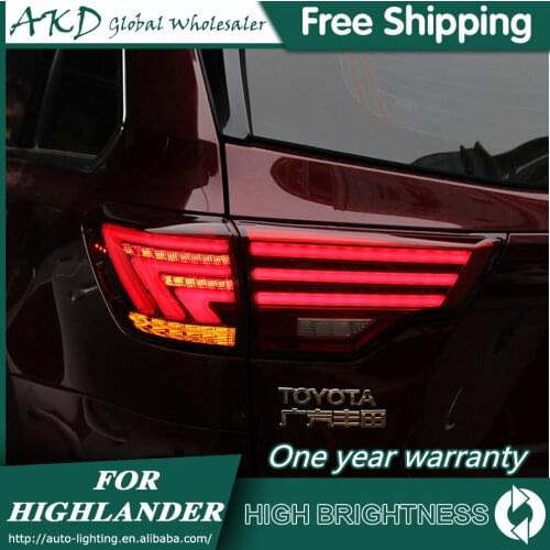 For Car Toyota Highlander Kluger 2015-2020 Tail Lamp Led Fog Lights DRL Day Running Light Tuning Car Accessories Tail Lights
