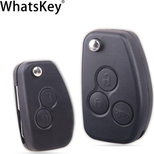 WhatsKey 2/3 Buttons Replacement Modified Flip Car Key Shell For Renault DACIA Clio Twingo Logan Modus Duster NE73 VAC102 Blade