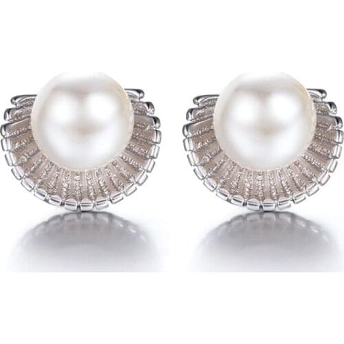100% 925 sterling silver high quality pearl ladiesstud earrings women wholesale jewelry birthday gift drop shipping