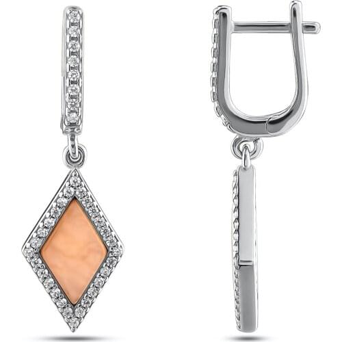 925 Sterling Silver Symmetric Model White Stone Earrings Women Long Earring Multi Stone Women Jewelry Gifts For Women