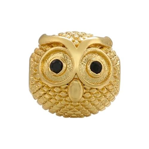 ZHUKOU gold silver color Owl&Geometric Rectangular Bead spacer Beads for Handmade Bracelet Jewelry Accessories Wholesale VZ263