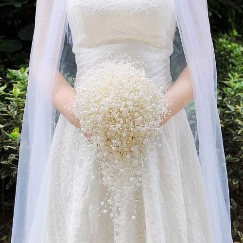 ZMF24 Bridal Accessories Wedding Bouquet Bridal Holding Flowers Pure Pearls Bridesmaid Flowers Fashion Bridal Bouquets In Stock