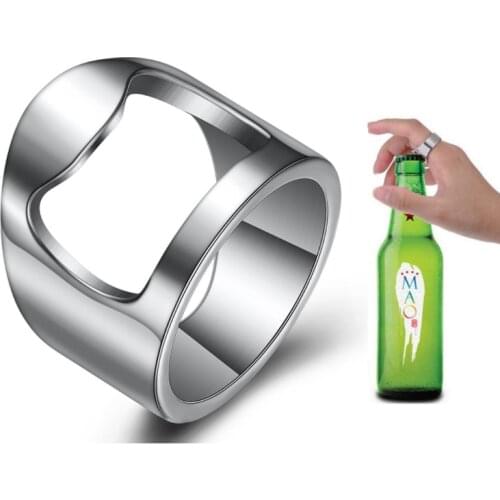 1pcs Mini Can Opener Stainless Steel Bottle Opener Ring-shape Bottle Beer Cap Opening Remover Kitchen Gadgets Bar Tools