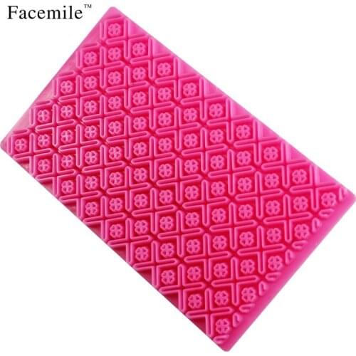 1PCS DIY Cake Chocolate Mold Grid Shaped Plastic Printing Biscuits Cookies Cutter Embosser Fondant Gum Paste Cake Decoration