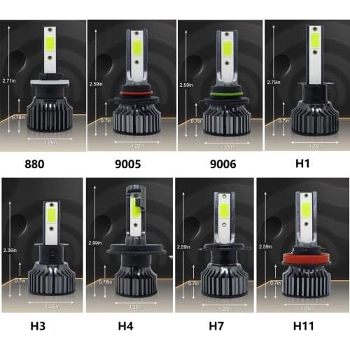 2pcs 80W 12000LM H1 H7 LED H4 12000LM HB3 HB4 H11 H8 9006 9005 Car Headlight Bulb Diode Fog Lamps For Auto 6000K 8000K 12V 24V