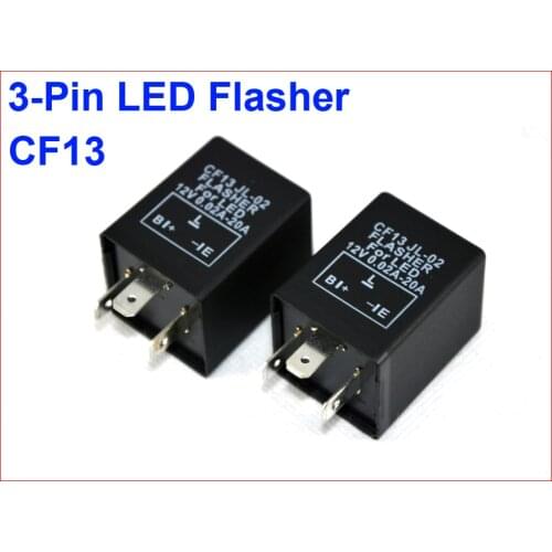 2PCS CF13 JL-02 LED Flasher 3 Pin Electronic Relay Car Fix LED SMD Turn Signal Light Error Flashing Blinker 12V 0.02A TO 20A