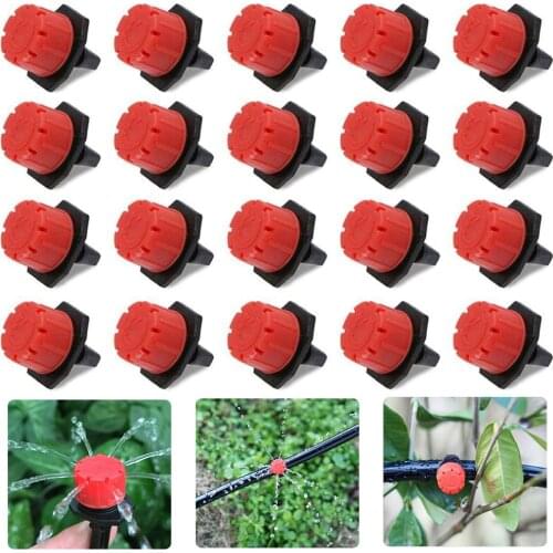 20-200pcs Micro Drip Irrigation System Dripper Sprinkler Adjustable Nozzle for 1/4'' Hose Agriculture Garden Plant Watering Tool