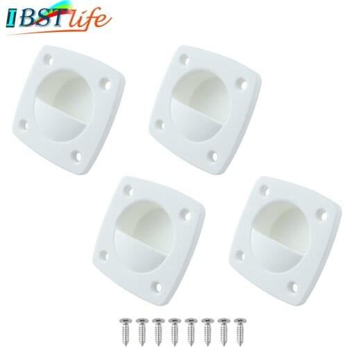 4PCS White Nylon Recessed Flush Sliding Door Handle Pull Square Hatch Pull Handle Motorboat Marine Boat Yacht Cabin Accesories