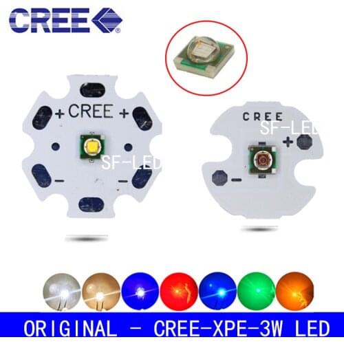 5pcs Cree XPE XP-E R3 1-3W LED Emitter Diode Neutral White Cool White Red Green Blue Royal Blue LED with 20/16/14/8mm heatsink