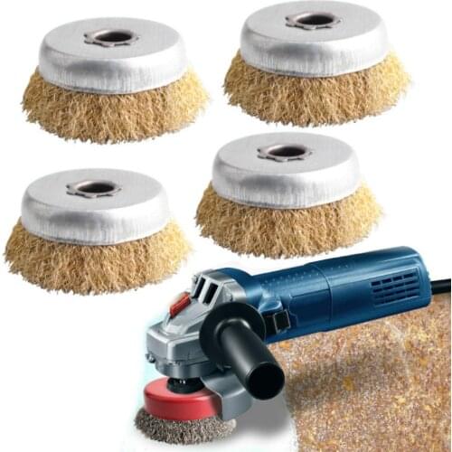 5pcs Grinding Wire Cup Brush Crimped Tempered Steel Bristle Steel Wire Wheel Brush Angle Grinder Polishing Tool 3 inch