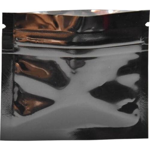 7.5*6.3cm Resealable Black Zip Lock Aluminum Foil Bag 200pcs/lot Small Ziplock Mylar Pouch Bag for Coffee Sample Powder Storage