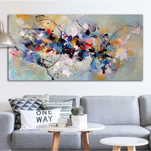 Abstract Oil Paintings on Canvas Colorful Wall Posters and Prints Cuadros Pictures for Living Room Decor No Frame