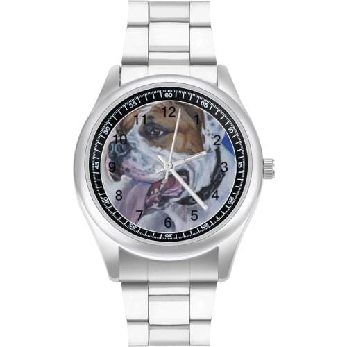 American Bully Dog Quartz Watch Stainless Design Wrist Watch Ladies Fitness Creative High Class Wristwatch