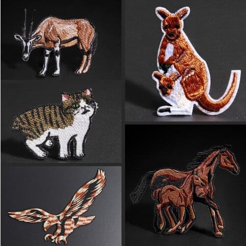 Antelope kangaroo patches Eagle embroidered badge sticker Ironing sewing decorative shoe bag clothing accessories wholesale